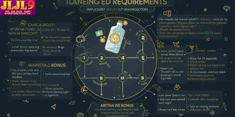 Infographic explaining how wagering requirements work for no deposit bonus promotions